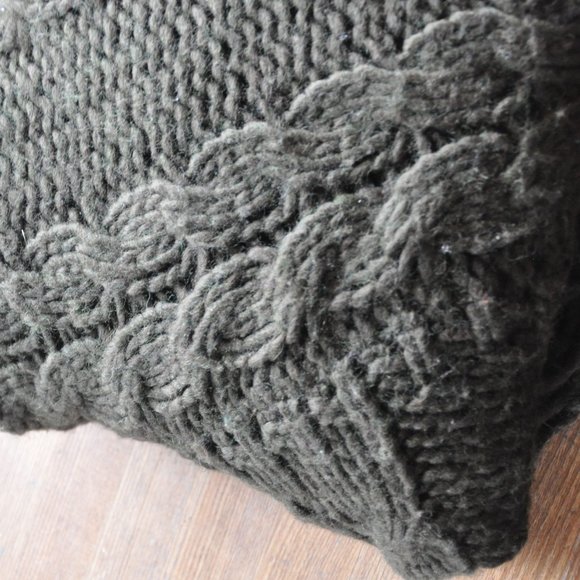 Boho Dark Olive Poncho - Picture 4 of 4